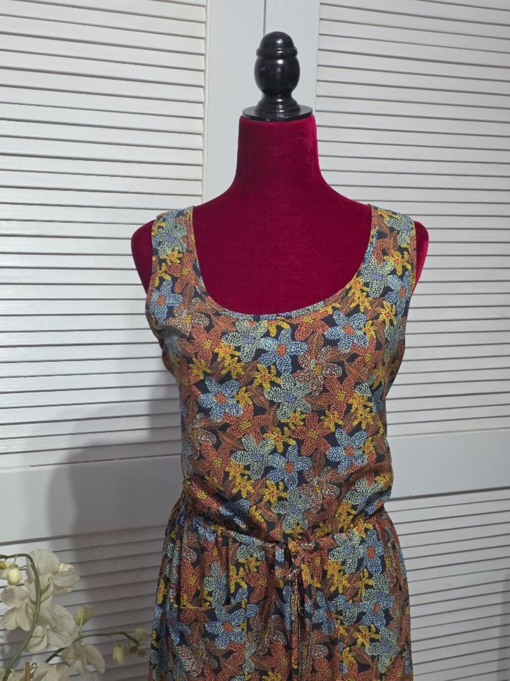 Toad & Co Women's Floral Boho Sleeveless Crusher Wide-Leg Jumpsuit SIze XL 3879 - Picture 9 of 14